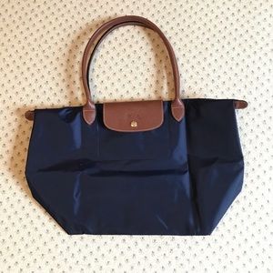 NWT Large Navy Longchamp Le Pliage Tote